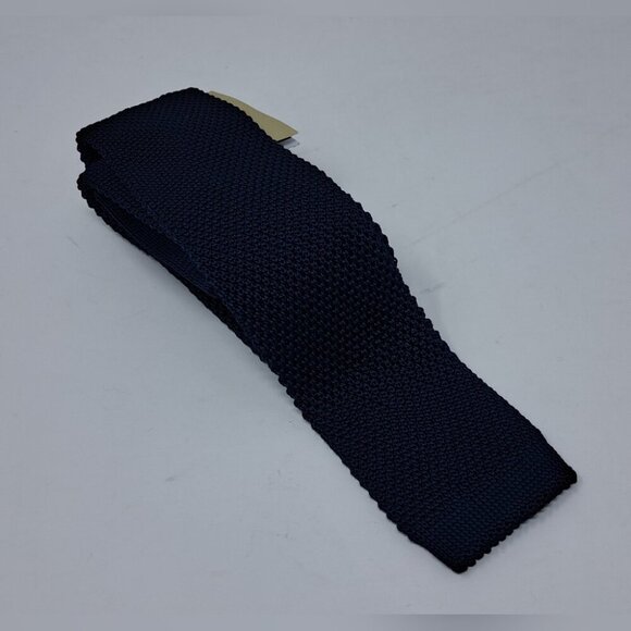 Burberry Men's 100% Silk Square Tie Slim Fit Navy Made in Italy 54" - Picture 1 of 12